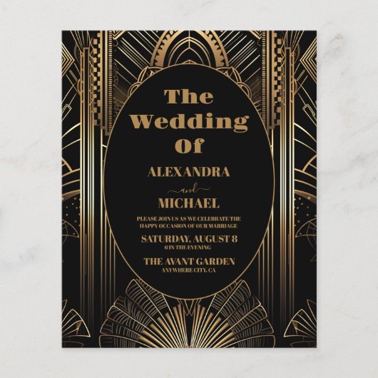 Geometrische Art-Deco-Hochzeit (Vorderseite)