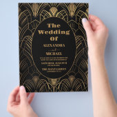 Geometrische Art-Deco-Hochzeit Flyer (Hand)