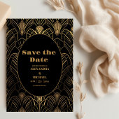 Geometrische Art-Deco-Hochzeit Save The Date