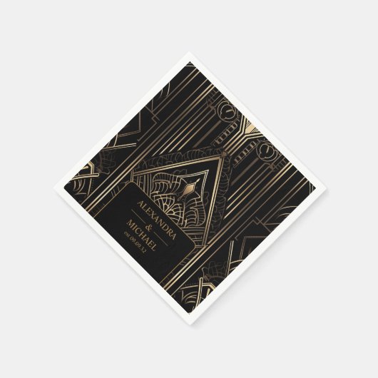 Geometrische Art-Deco-Hochzeit Serviette (Ecke)