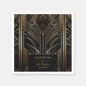 Geometrische Art-Deco-Hochzeit Serviette (Vorderseite)
