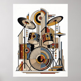 Geometrische Art Deco Jazz Poster