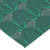 Geometrische Art Deco smaragdgrüne Blume Großer Tischläufer (Ecke)