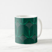 Geometrische Art Deco smaragdgrüne Blume Kaffeetasse (VorderseiteRechts)