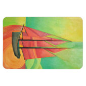 Geometrische Art des Abstrakten Segelbootes in Kub Magnet (Horizontal)