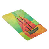 Geometrische Art des Abstrakten Segelbootes in Kub Magnet (Rechte Seite)