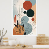Geometrische Art des Bauhauses Poster (Küche)