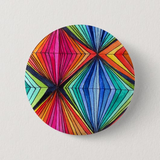 Geometrische Art des Regenbogens Button (Vorderseite)
