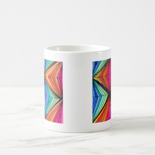 Geometrische Art des Regenbogens Kaffeetasse (Mittel)