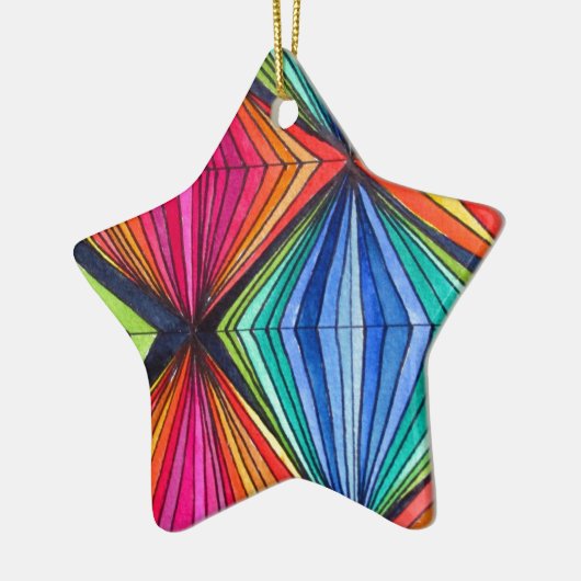 Geometrische Art des Regenbogens Keramik Ornament (Links)