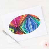 Geometrische Art des Regenbogens Ovaler Aufkleber (Umschlag)