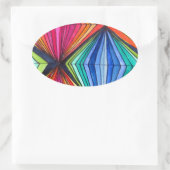 Geometrische Art des Regenbogens Ovaler Aufkleber (Tasche)