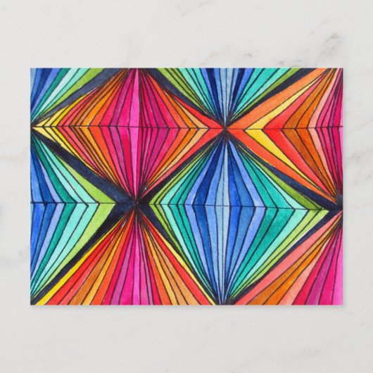 Geometrische Art des Regenbogens Postkarte (Vorderseite)