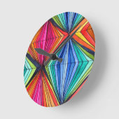 Geometrische Art des Regenbogens Runde Wanduhr (Winkel)