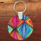 Geometrische Art des Regenbogens Schlüsselanhänger (Vorderseite)