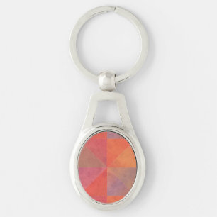 Geometrische Art des roten, rosa Aquarells Schlüsselanhänger