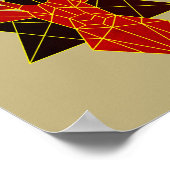 Geometrische Art Hirsche Tierdarstellung modern ro Poster (Ecke)