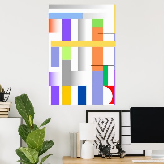 "Geometrische Art Print Premium Poster Wand an Wan (Heimbüro)