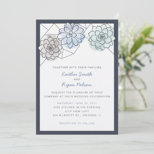 Geometrische Aufdeckungseinladung Einladung (Stehend Vorderseite)