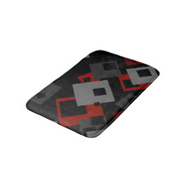 Geometrische Badematte aus schwarzem Rot und Grau