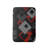 Geometrische Badematte aus schwarzem Rot und Grau (Vorderseite Vertikal)