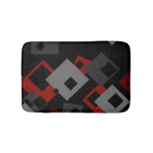 Geometrische Badematte aus schwarzem Rot und Grau (Vorderseite)