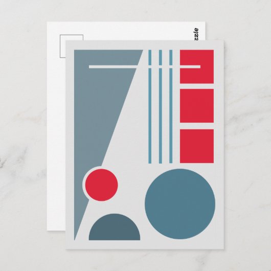 Geometrische Balance 1 Abstrakte Gestaltung Postkarte (Vorne/Hinten)