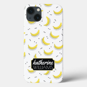 Geometrische Bananen addieren Ihren Namen iPhone 13 Hülle