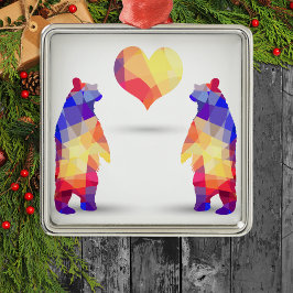 Geometrische Bären Ornament Aus Metall