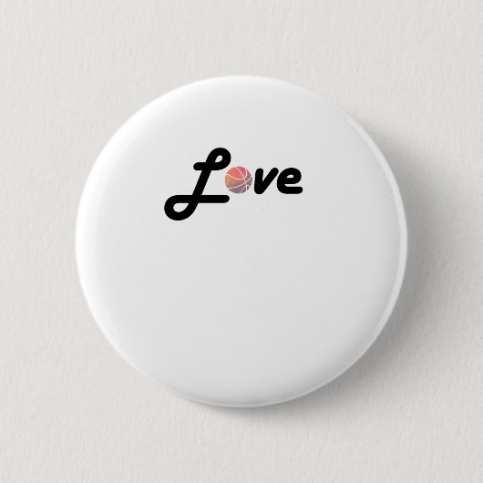 Geometrische Basketballform Low Poly Basketball Gi Button (Vorderseite)