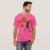 Geometrische Basketballform Low Poly Basketball T-Shirt (Vorne ganz)