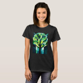 Geometrische Baumkunstart T-Shirt (Vorne ganz)