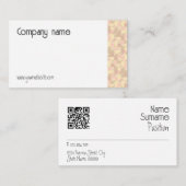 Geometrische beige QR-Visitenkarte Visitenkarte (Vorne/Hinten)