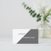 Geometrische benutzerdefinierte QR-Code Graue weiß Visitenkarte (Stehend Vorderseite)