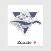 Geometrische Berglandschaft | Blauwal Aufkleber (Blatt)