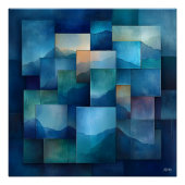 Geometrische Berglandschaft Kunst, Dichtung und Aq Poster (Vorderseite)