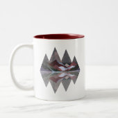 Geometrische Berglandschaft Zweifarbige Tasse (Links)