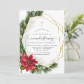 Geometrische Bestätigung der Weihnachtsblume Einladung (Stehend Vorderseite)