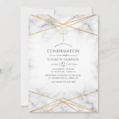 Geometrische Bestätigung von Gold-Marmor Einladung (Vorderseite)