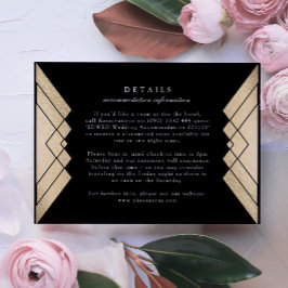 Geometrische Black Gold Hochzeitskarte RSVP Karte