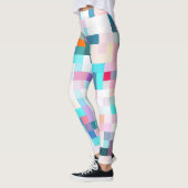 Geometrische blassförmige Pixel Leggings (Links)