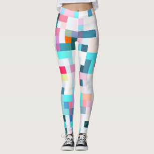 Geometrische blassförmige Pixel Leggings