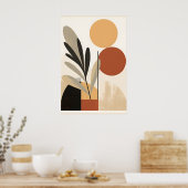 Geometrische Blätter: Abstrakte Interpretation Poster (Küche)