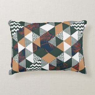 Geometrische Blätter aus Palmen, trendy Muster Dekokissen
