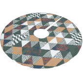 Geometrische Blätter aus Palmen, trendy Muster Polyester Weihnachtsbaumdecke (Schrägansicht)