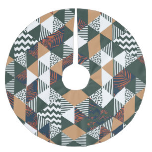 Geometrische Blätter aus Palmen, trendy Muster Polyester Weihnachtsbaumdecke
