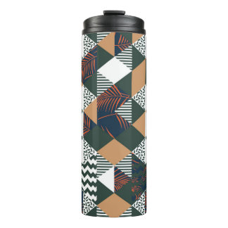Geometrische Blätter aus Palmen, trendy Muster Thermosbecher