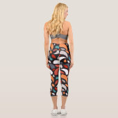 Geometrische Blätter Capri Leggings (Rückseite)