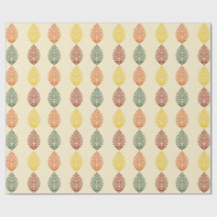 Geometrische Blätter Herbstfarben Geschenkpapier