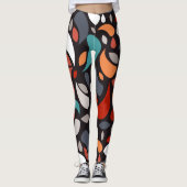 geometrische Blätter Leggings (Vorderseite)